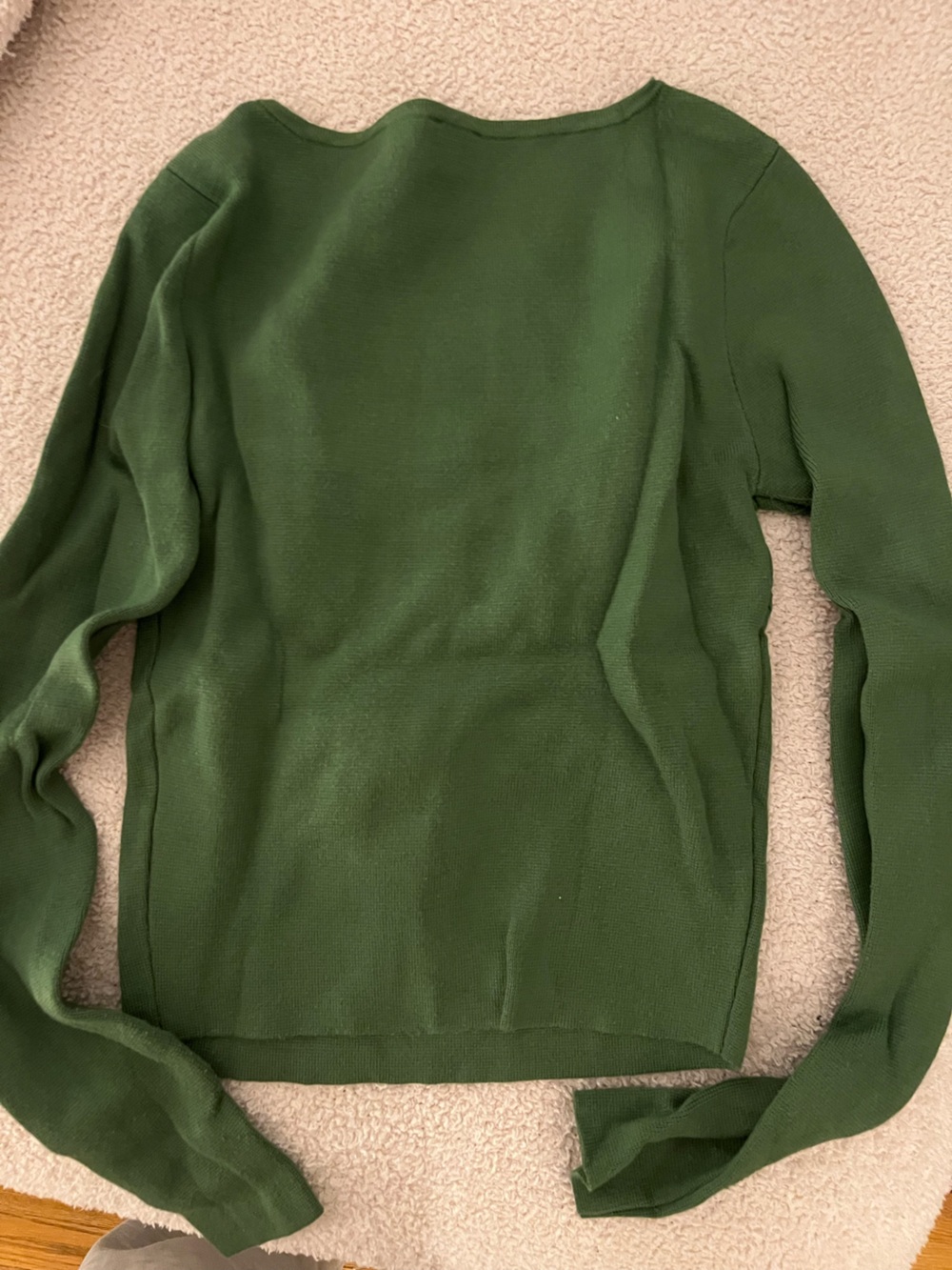 Abercrombie Green Long Sleeve Scoop Neck Top - Picture 3 of 4